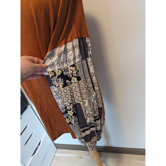 Haptics By Holly Harper 3X drop shoulder Paisley Bubble sleeve Top - Picture 5 of 6